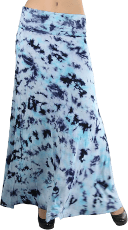 ToBeInStyle Women’s Maxi A-Line Skirt Flowy High Waisted Assorted Styles Large Tie Dye 2 - Mint
