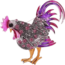 Trendy Big Rooster Brooch French Jewelry Fashion Multicolor Crystal Brooches Female Animal Brooches for Women