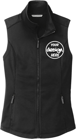 INK STITCH Women L906 Custom Personalized Embroidery Logo Texts Collective Smooth Fleece Vests Black XX-Large