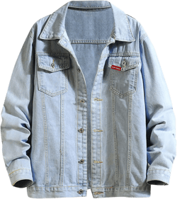Men's Distressed Denim Jacket Casual Button Down Denim Jacket Vintage Spring Fall Cowboy Trucker Jean Coat 3X-Large Light Blue