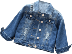 Girls Boys Lapel Jeans Cardigan Casual Ripped Short Denim Top Coat Kids Unisex Casual School Clothes for Little Girls 2-3T Blue