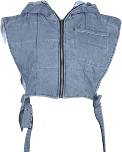 Womens Causal Sleeveless Hooded Denim Vest Zipper Padded Vest Relax Fit Jean Vest Outwear Cropped Vest Jacket Small Light Blue