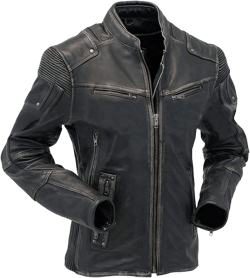 Men's Vintage Retro Biker Motorcycle Stylish Genuine Leather Jacket | Motorcycle Distressed Cafe Racer Leather Jacket 3X-Large Retro-1 Distressed Black Jacket