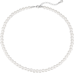 Luxval Pearl Necklaces Choker for Women,Cream White Pearl Jewelry, 14K Gold Plated Handmade Dainty Toggle Clasp Necklace for Women Jewelry Gifts 6mm-14inch-Lobster-Silver