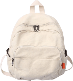 Mini Backpack for Women Men Small Aesthetic Canvas Bag Work Cute Backpack Purse Casual Daypack (White,One Size)
