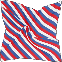 Womens Vintage Barber Pole Flag Silk Feeling Square Scarf Satin Neck Scarves Head Hair Wraps Red White and Blue Stripes One Size