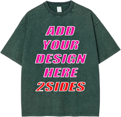 Custom T-Shirt for Men and Women Oversized Design Your own Shirt Add Text Logo Image Cotton Tee Front/Back Adult Small Olive Green