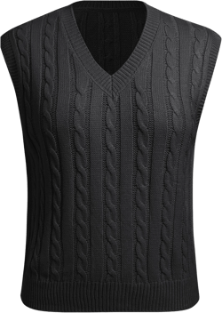 IMEKIS Women Fall Winter V Neck Sweater Vest Trendy Sleeveless Cable Knit Pullover Crop Pullover Tank Top XX-Large Black