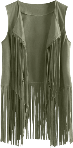Ethnic Jacket for Women Sleeveless Open Front Draped Ring Hole Asymmetric Lightweight Vest Vintage Cardigan X-Large 1-army Green