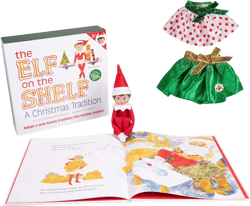 The Elf on The Shelf - Girl Elf Edition with North Pole Blue Eyed Girl Elf, Pair of Party Skirts, and Girl-Character Themed Storybook
