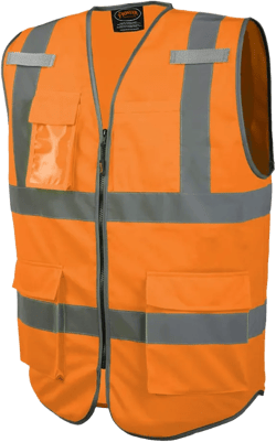 Pioneer Hi Vis Multi-Pocket Safety Vest - Lightweight with Reflective Tape for Traffic, Construction - Class 2 - Orange X-Large Orange