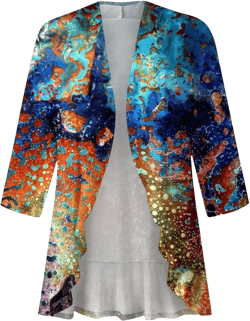 Summer Cardigan for Women, Draped Ruffle 3/4 Sleeve Womens Duster Cardigan Open Front Dusters and Kimonos