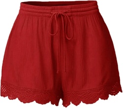 LCMTWX Womens Running Shorts Woman Womens Running Shorts Shorts for Women Womens Summer Clothes for Women Ripped Jean Red-b 4X-Large