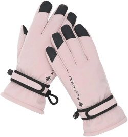 Warm Gloves Women Winter Outdoor Sports Skiing Riding Cold Proof Touchable Mobile Phone Slip Warm Gloves Women Mittens (Pink, One Size)
