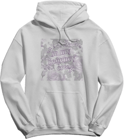 Rerun Island Women's In My Regency Era Square Long Sleeve Oversized Graphic Cotton Sweatshirt Hoodie - White XL