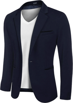 COOFANDY Men's Casual Blazer Jacket Slim Fit Sports Coat Business Suit Jackets One Button X-Large Navy Blue