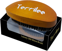 Palm Wave Brush - 360 Curved Beech Wood and Boar Bristle Brush for Men's Wave Hair Styling (Light brown)