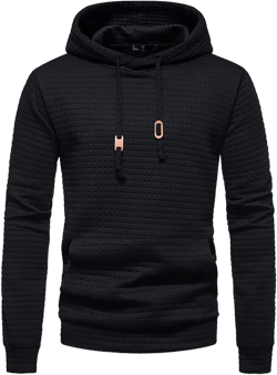 Mens Fashion Hoodies Sweatshirt Casual Long Sleeve Hooded Sweaters Pullover Winter Clothes for Men with Pocket Medium Black
