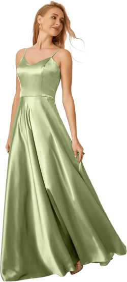 Satin Long Bridesmaid Dresses for Women Elegant Maxi Dresses for Formal Evening Party 18 Mint Green