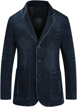 Men's Casual Solid Cotton Denim Jacket Classic Fit Vintage Distressed Western Cowboy Trucker Jackets 4X-Large Dark Blue
