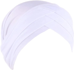 Hijab Chemo Cancer Beanies Turbans Hats Skull Caps Twisted Hair Cover Headwrap Turban Headwear for Women White