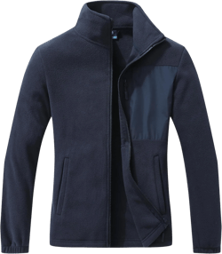 GIMECEN Women's Full Zip Soft Polar Fleece Jacket Outdoor Recreation Coat with Pockets Long-Sleeve Comfortable Outerwear Small Dark Blue