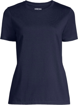 Lands' End Women's Relaxed American-Grown Supima Cotton Crew Neck T-Shirt