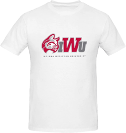 Indiana Wesleyan University Logo Men's 170g Combed Cotton Short Sleeve T-Shirt 3X-Large White
