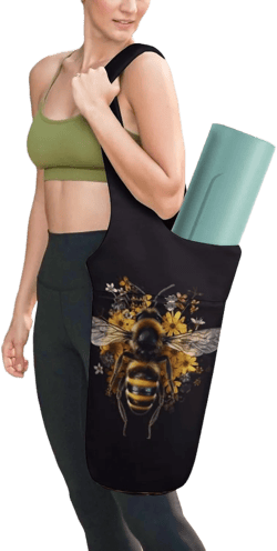 Yoga Mat Bags for Women Extra Large Yoga Bag Carrier Tote Holder Yoga Accessories Bee