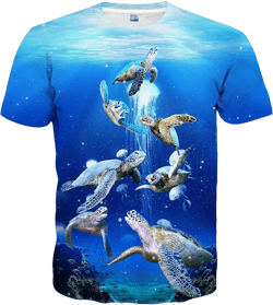LAIDIPAS Shirts for Men Women Graphic Tees Unisex 3D Printed Short Sleeve Novelty Tops T-Shirts Large Hg-sea Turtle