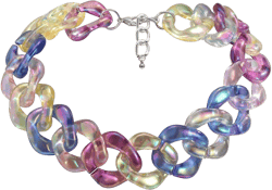 Punk Colorful Acrylic Cuban Link Chain Choker Necklace Chunky Chain Statement Necklace for Women: Clothing, Shoes & Jewelry