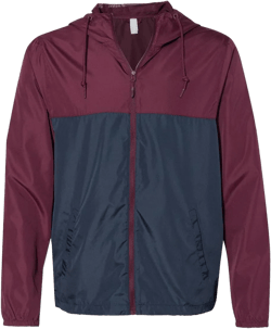 Ashen Fane Men's Water-Resistant Lightweight Windbreaker Jacket X-Large Maroon Navy
