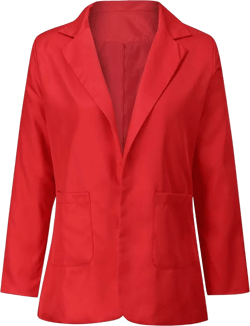Womens Casual Blazers Open Front Cardigan Jacket Plus Size Comfy Blazer Lapel Collar Work Office Jackets with Pocket 3X-Large A4-red
