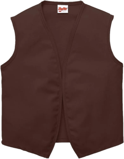DayStar Apparel Unisex Uniform Vest - No Pockets - Style 740NP Medium Brown