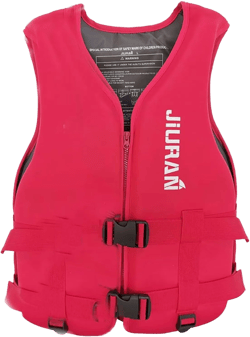 huraty Adjustable Floating Swim Vest, Unisex Boating Vest Front Zipper, Teenager Swim Jacket for Safety Outdoor Water Sports Buoyancy Vest Medium Red