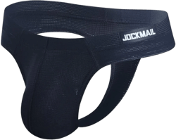 JOCKMAIL Mens Tong Athletic Supporters Bikini Underwear Male Underwear Mesh UnderpantsLow Rise Pouch Underwear X-Large Black