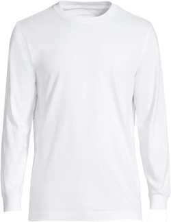 Lands' End Men's Super-T Long Sleeve T-Shirt - Large - White