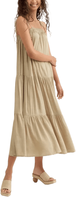 August Sky Women's Sleeveless Solid Color Midi Dress_RD3023_Light Olive_Small