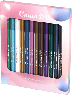 KeirineCC 12 Color Eyeliner Pencil Set, Colorful Pearl Eyeliner Kit Metallic Eye Shadow Pen Glitter Waterproof, Eye Makeup Set for Women Girl Eye Color Lip Liner Accessories