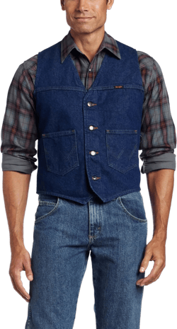 Wrangler Men's Unlined Denim Vest Medium Denim