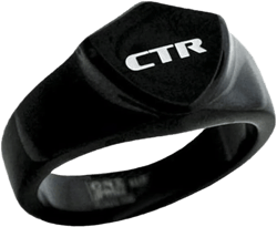 One Moment In Time J175 Size 8-13 SOLO Black Stainless Steel Ring Mormon LDS CTR