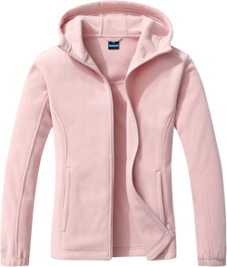 GIMECEN Women's Soft Polar Fleece Jacket Full Zip Hoodies Long Sleeve Sweatshirts Casual Hooded Outerwear XX-Large Pink