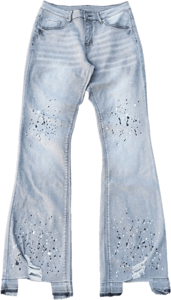 Manfinity LEGND Men's Streetwear Graffiti Print Ripped Flared Jeans