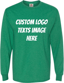 INK STITCH Unisex 4930R Custom Design Your Own Printing Long Sleeve Cotton Long Sleeve T Shirts Retro Green XX-Large