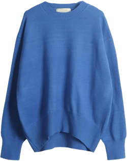 Women Long Sleeve Knit Sweater Jumper O Neck Tops Pullovers Casual Loose Sweater One Size O Blue
