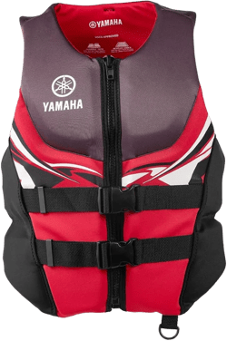 Yamaha Motor Corp. Men's Neoprene Two-Buckle PFD Life Jacket Vest (Large, Red/Black/White)