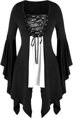 Gothic Vintage Dresses for Women Butterfly Sleeve Lace Up Mini Dress Halloween Renaissance Steampunk Party Prom Dress