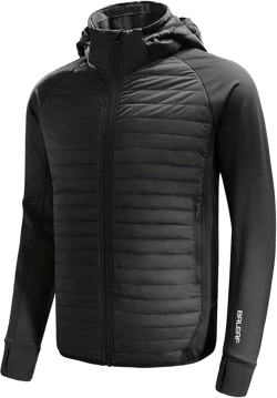 baleaf Men's Running Jacket Lightweight Thumble Hole Warm Up Puffer Jacket Hybrid Thermal Coat Insulated Hiking Golf