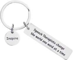 Gift for Speech Therapist Women Keychain Best Thank You Speech Language Pathologist Slp Jewelry Speech Therapy Keychain