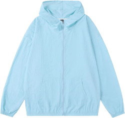 Buddhi Mens Long Sleeve Jacket Lightweight Full Zip Hoodie Jacket UPF50+ UV Sun Protection Running Jacket for Hiking Fishing Blue Large